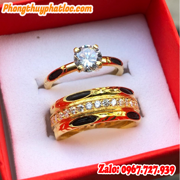 Nhẫn Cặp Xỏ Lông Phong Thủy